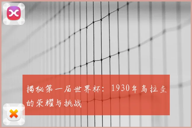 揭秘第一届世界杯：1930年乌拉圭的荣耀与挑战